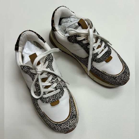 Madewell Shoes - Madewell White Sneakers with Black Speckle and Brown Accents